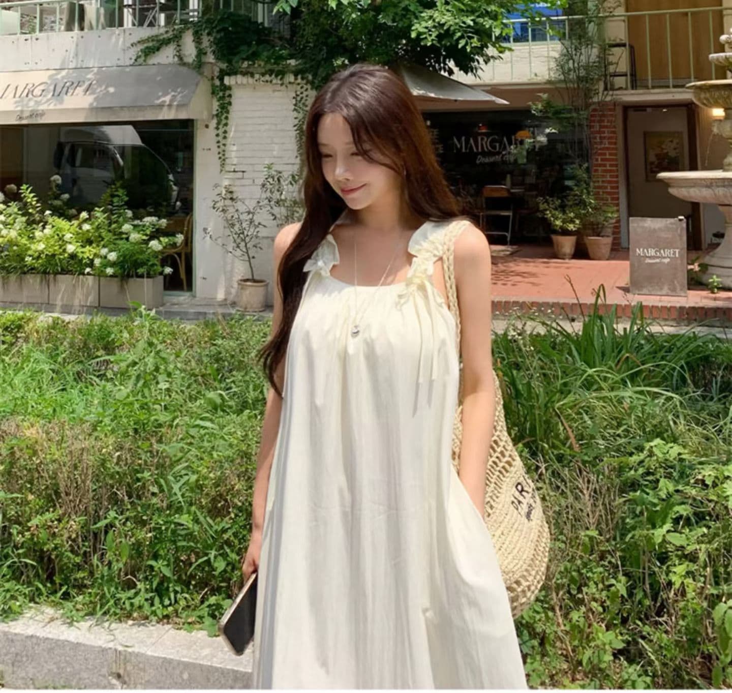 6605# 프릴 나비 매듭 어깨끈 드레스 상세 이미지 8