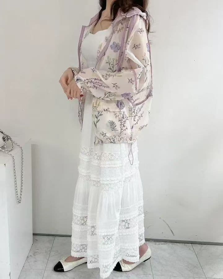 꽃무늬 자외선 차단 오픈 가디건 상세 이미지 9