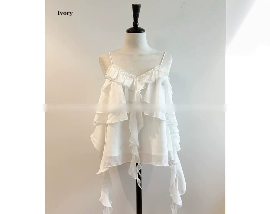 재고 있음 슈퍼 아름다움 레이스 불규칙 슬립 수준 조끼 단색 연꽃 잎 레이스 연령 감소 슬림해 보이는 캐미솔 상세 이미지 2