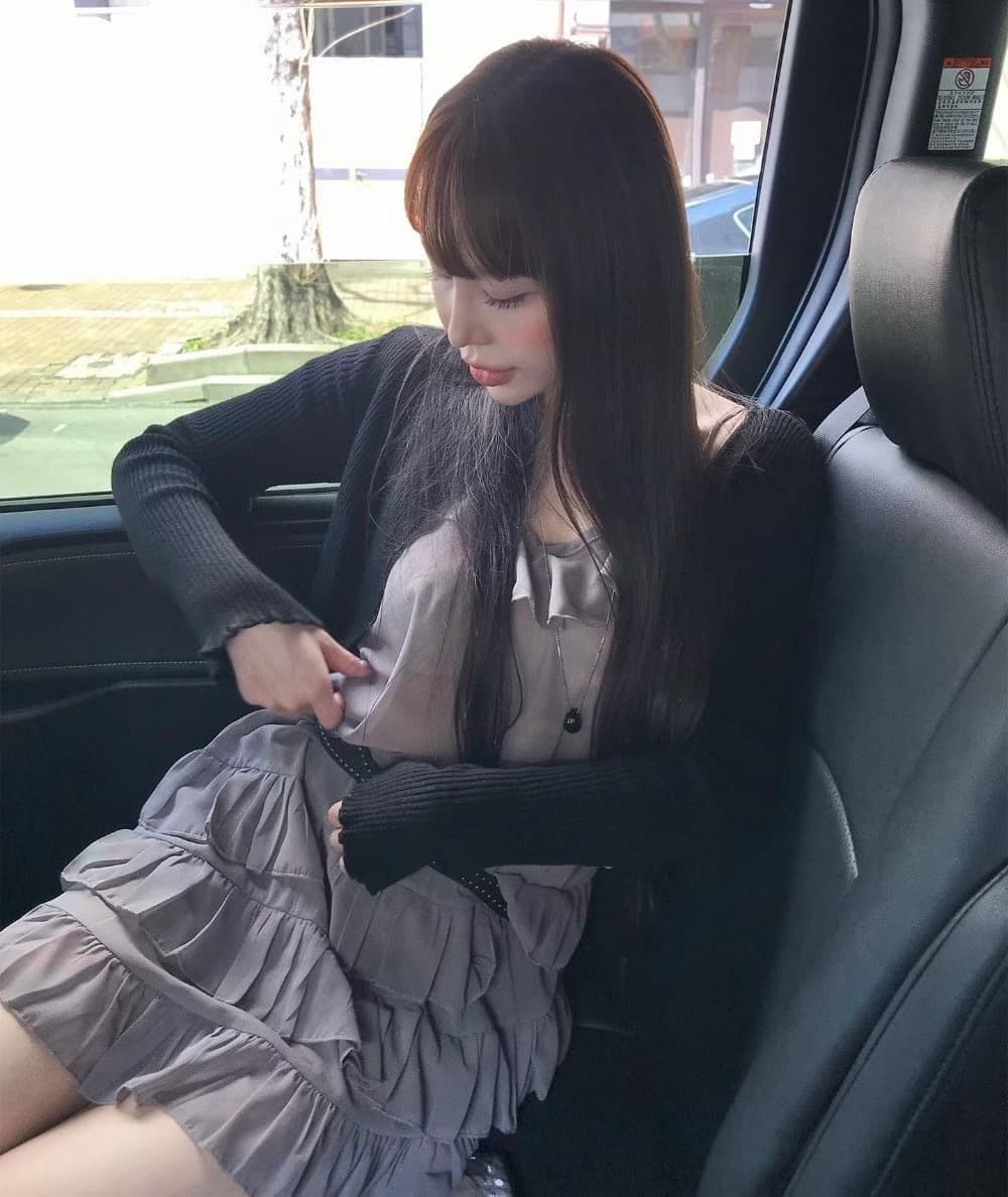 재고 있음 chic 프릴 불규칙 인사이드 가져 가라. 랩스커트팬츠 슬립 드레스 상세 이미지 8