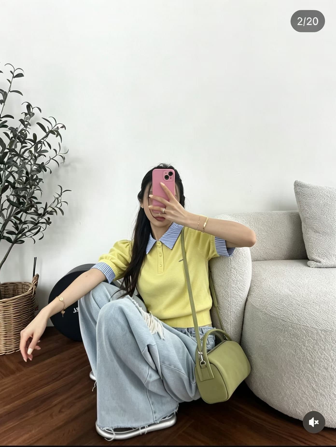 한 부서 학원 스타일 POLO 칼라 배색 긍정적 인 어깨 몸매 가꾸기 슬림해 보이는 패치워크 반팔 티셔츠 다용도 외국 가스 니트 스웨터 상세 이미지 2