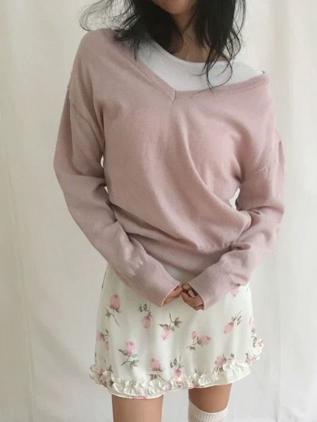 chic 일본식 크림 장미 낭만주의 센스 분위기 레이스 반신 미니 스커트 상세 이미지 18