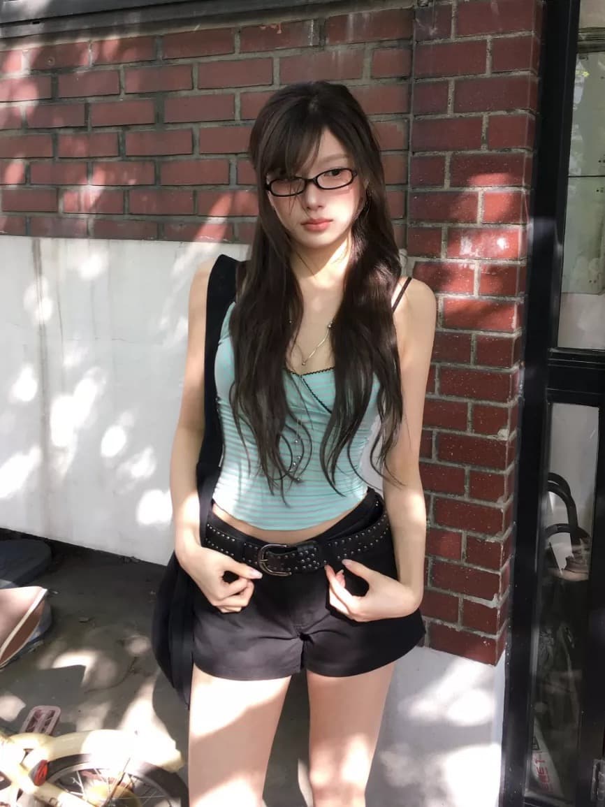재고 있음 chic 한 부서 다용도 천년기 바람 레트로 조끼 작은 슬링 스트라이프 맨위 상세 이미지 7