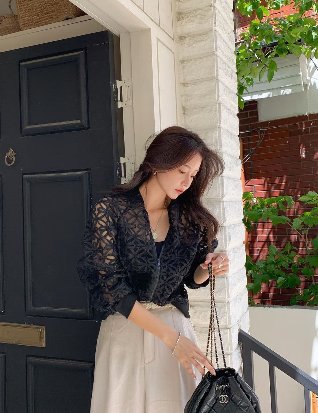 재고 있음 한국 2026 여름 빛 럭셔리 3 차원 자수 패치워크 Tulle 지퍼 재킷 이미지 4