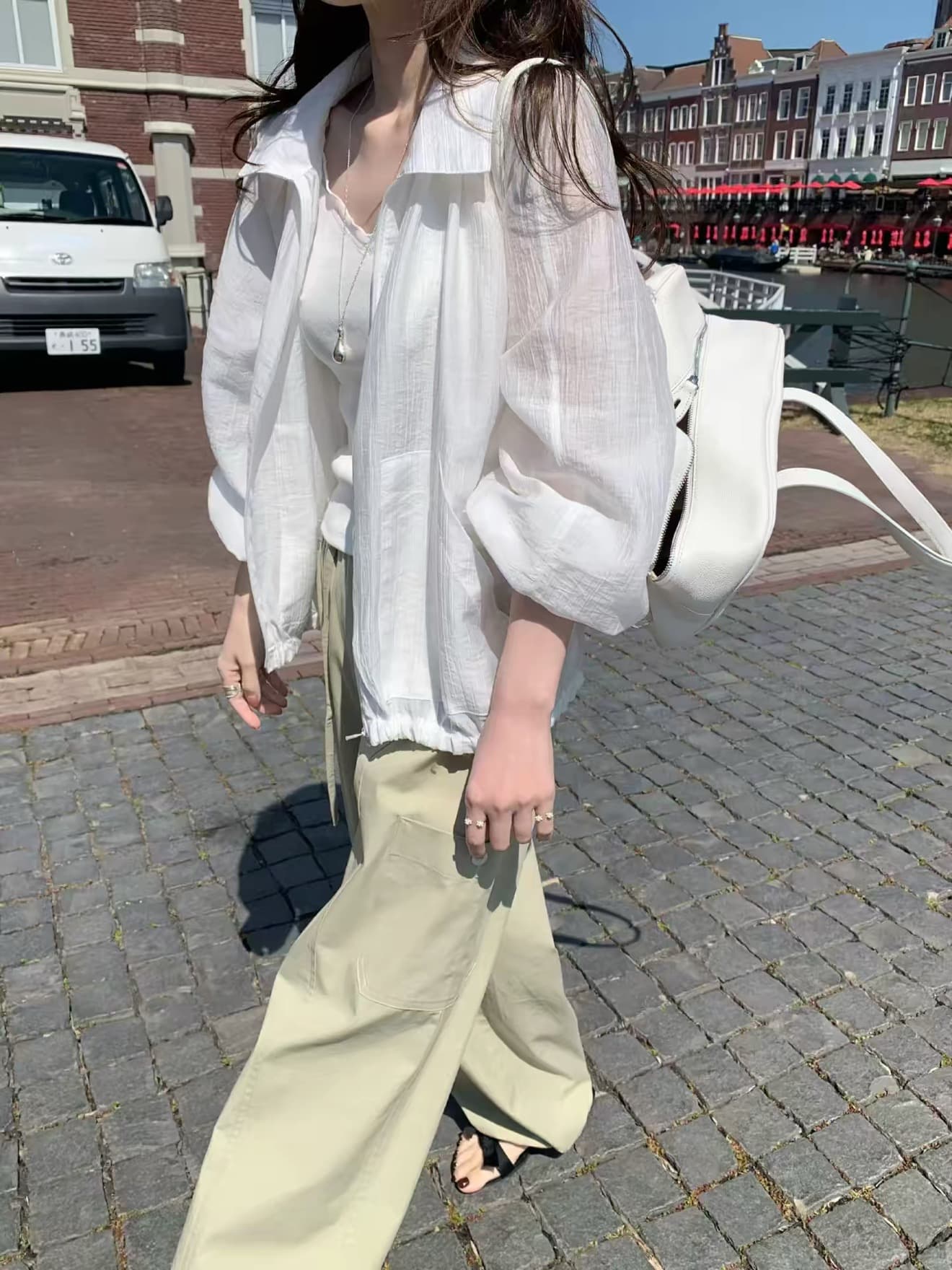 있음 창고 한국 동대문 얇은 스타일 지퍼 폴로 칼라 긴팔 자외선 차단 셔츠 재킷 재킷 상세 이미지 6