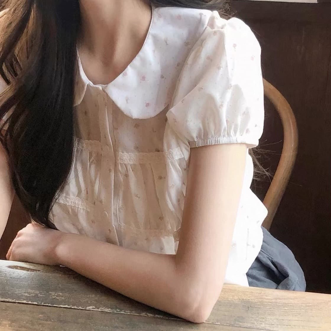 한국 동대문 2026 새로운 한국 스타일 베이비 칼라 다용도 맨위 블라우스 상세 이미지 17