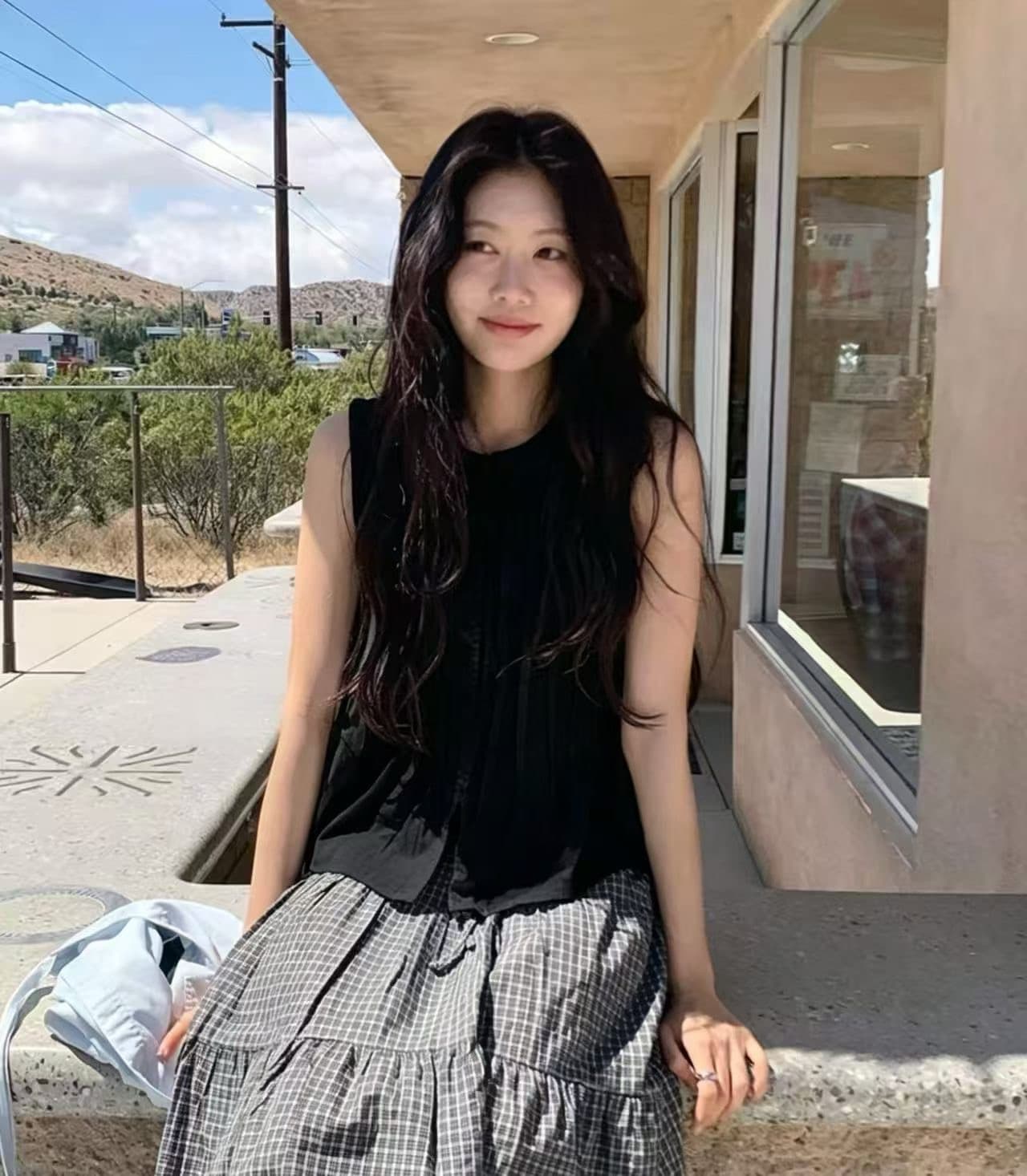 있음 선적 셔츠 화이트 레이스 민소매 작은 셔츠 레트로 플리츠 셔츠 상세 이미지 6