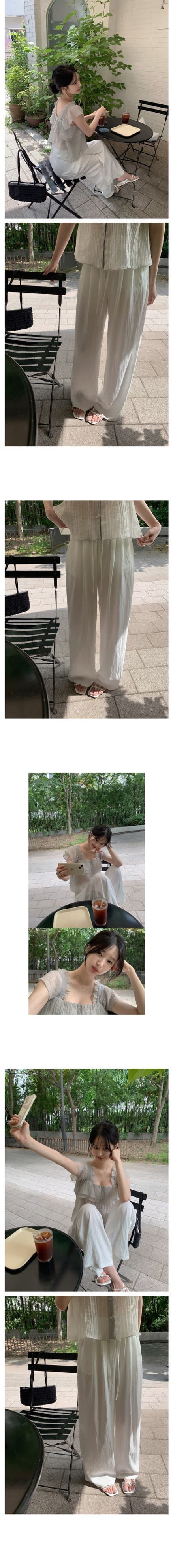 재고 있음 chic 한국 스타일 마이크로 ~을 통해 슬립 싱글 줄 버튼 셔츠 상세 이미지 3