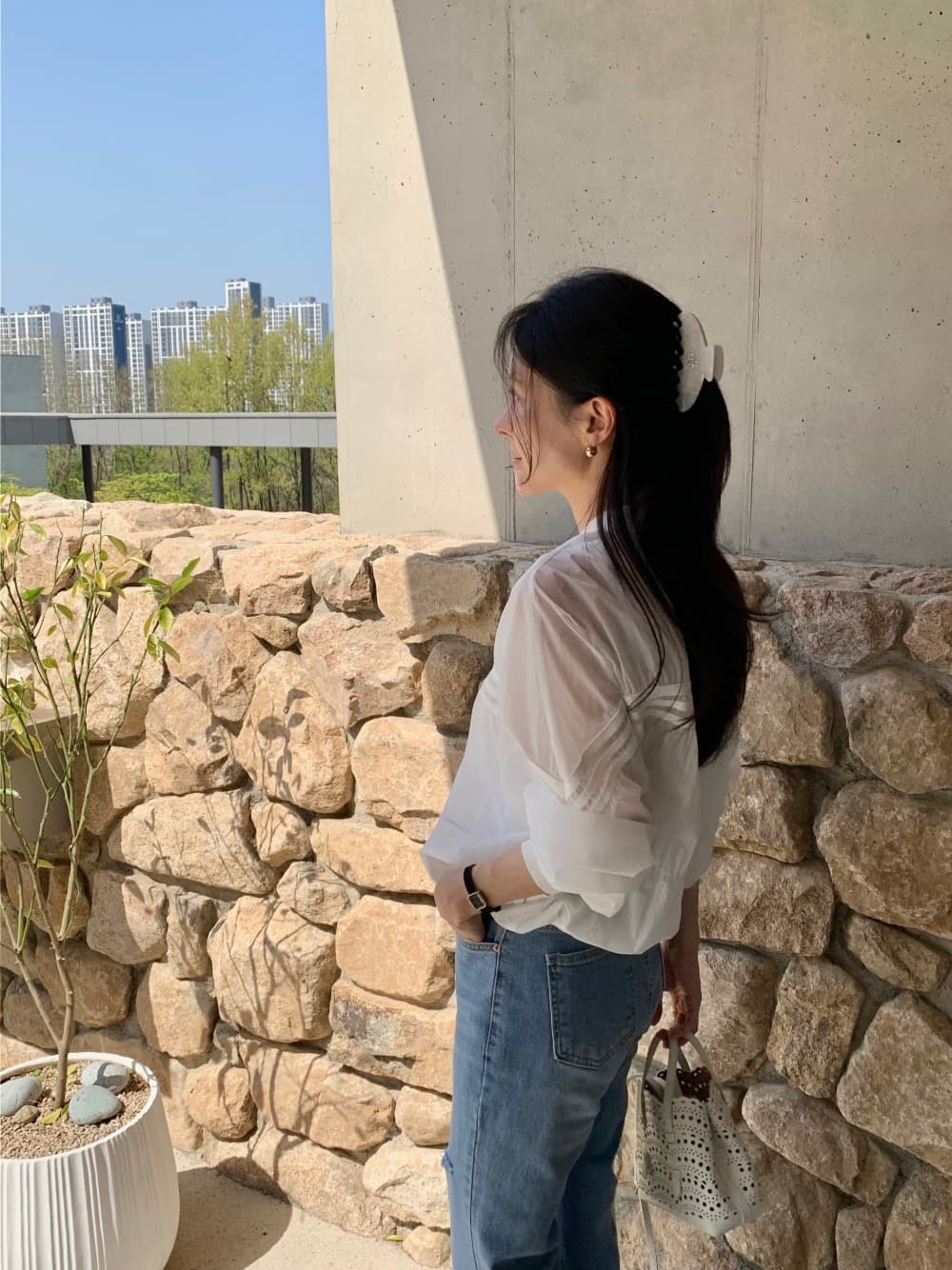 재고 있음 한 스타일 디자인 센스 자외선 차단 얇은 스타일 재킷 상세 이미지 26