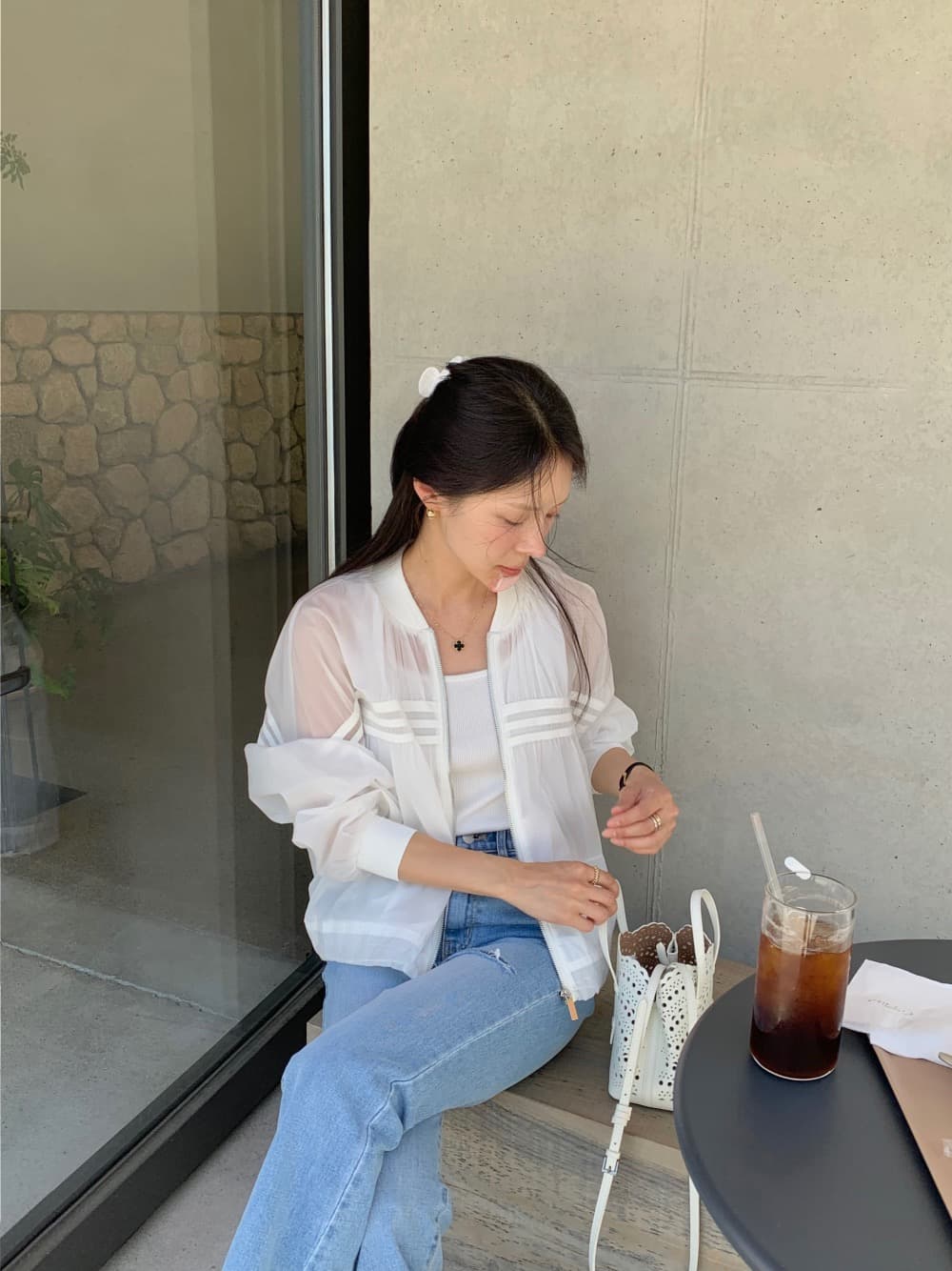 재고 있음 한 스타일 디자인 센스 자외선 차단 얇은 스타일 재킷 상세 이미지 28