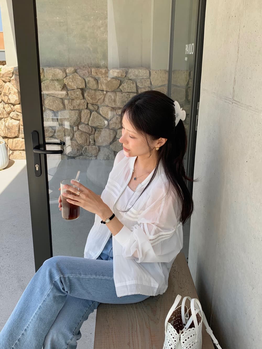 재고 있음 한 스타일 디자인 센스 자외선 차단 얇은 스타일 재킷 상세 이미지 37