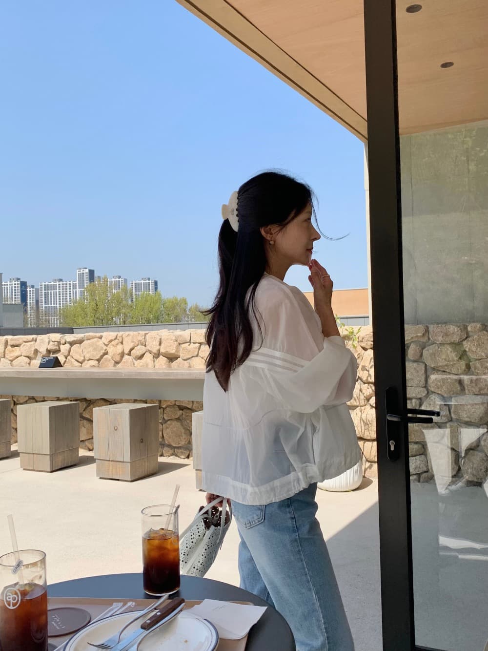 재고 있음 한 스타일 디자인 센스 자외선 차단 얇은 스타일 재킷 상세 이미지 38