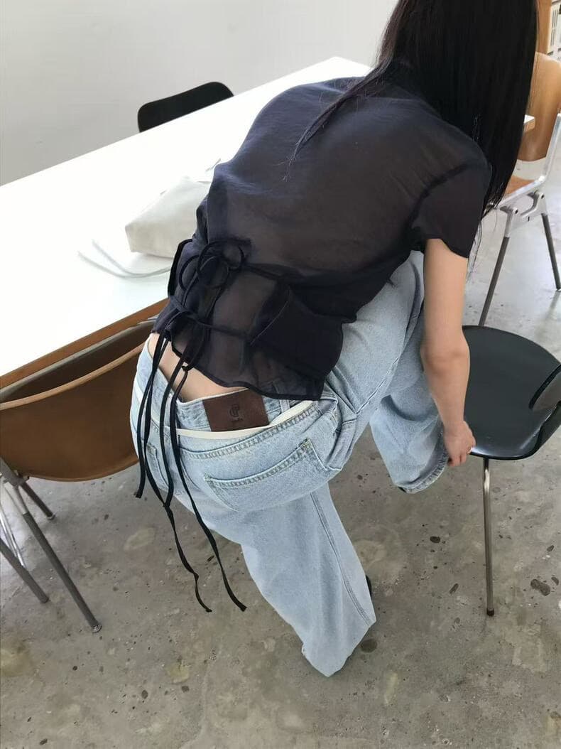재고 있음 2026 여름 다용도 폴로 칼라 레이스업 행침 목 슬립 페이크 레이어드 반팔 셔츠 상세 이미지 8