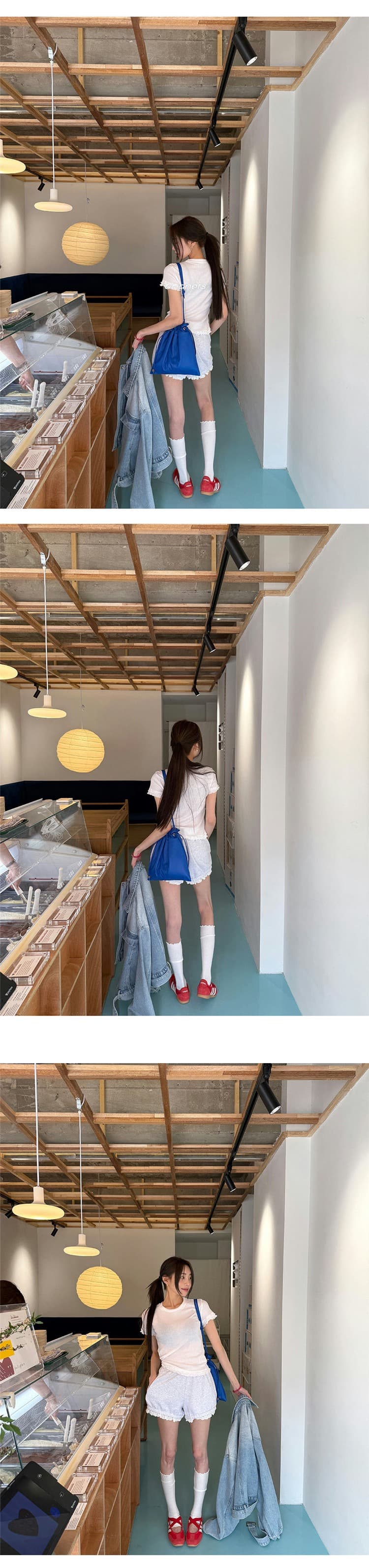 한국 스타일 새로운 워크웨어 바람 카우보이 바깥 세트 여성 의류 폴로 칼라 루즈핏 슬림해 보이는 쇼트 스타일 데님 재킷 상세 이미지 5
