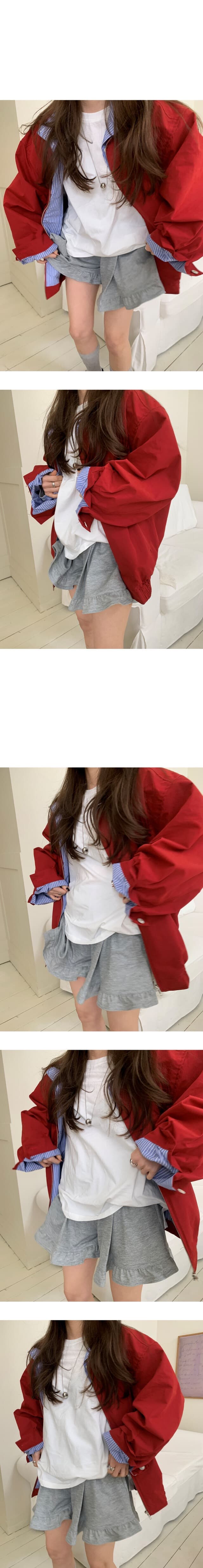 재고 있음 한 부서 패션 스트라이프 패치워크 폴로 칼라 오픈 가디건 재킷 재킷 가을 맨위 상세 이미지 17