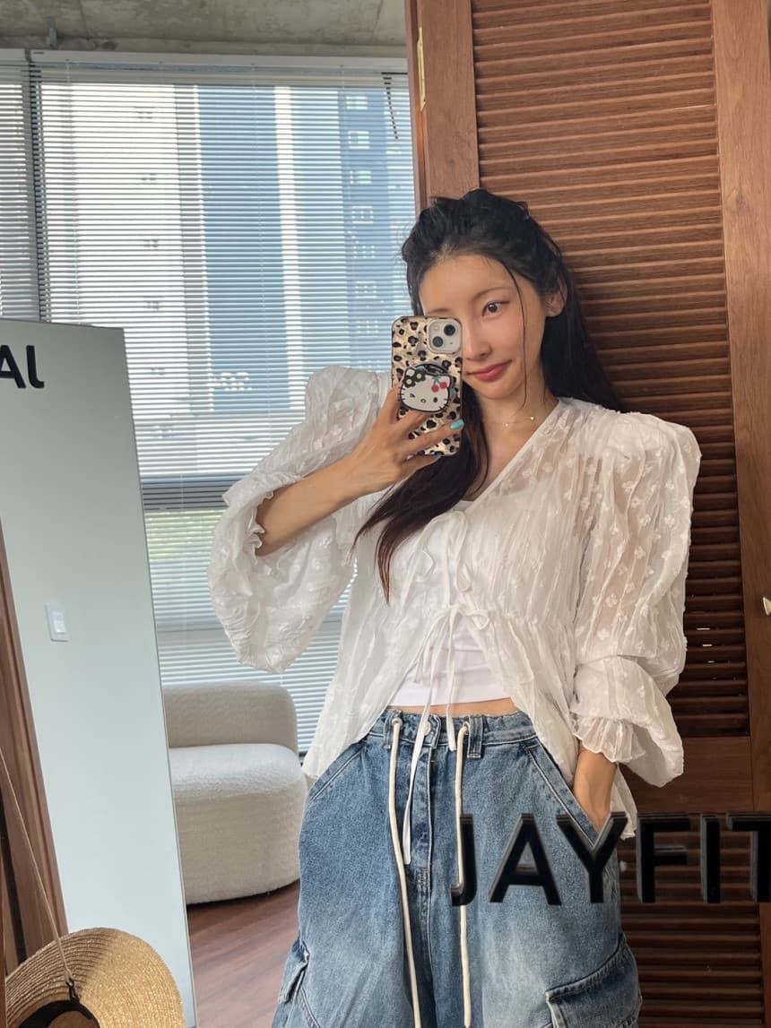재고 있음 한 스타일 레이스업 다용도 셔츠 셔츠 상세 이미지 11