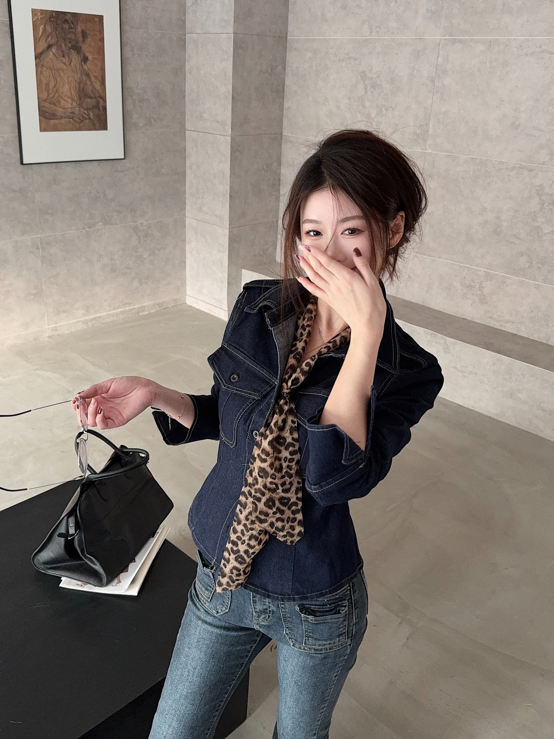 실사 정가 블루 긴팔 셔츠 재킷 봄 몸매 가꾸기 허리 수축 슬림해 보이는 데님 셔츠 디자인 센스 맨위 상세 이미지 3
