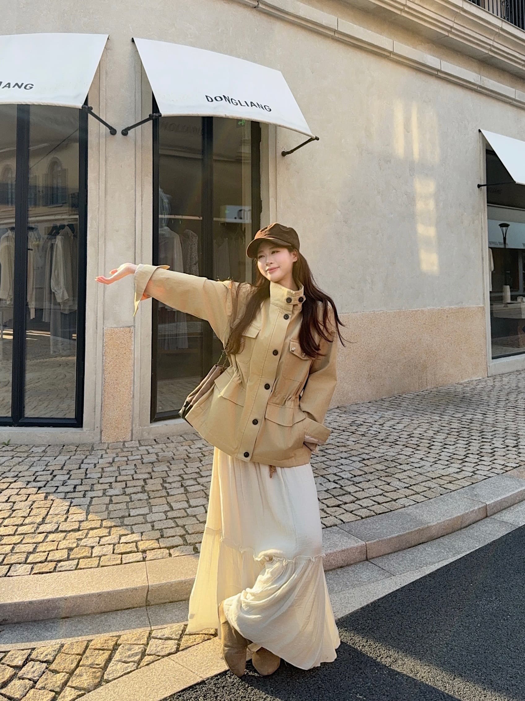 실사 정가 모델링 센스 워크웨어 가을 펌프 로프 바람막이 빅 포켓 마이크로 스탠드 칼라 루즈핏 프로필 모양 재킷 상세 이미지 13