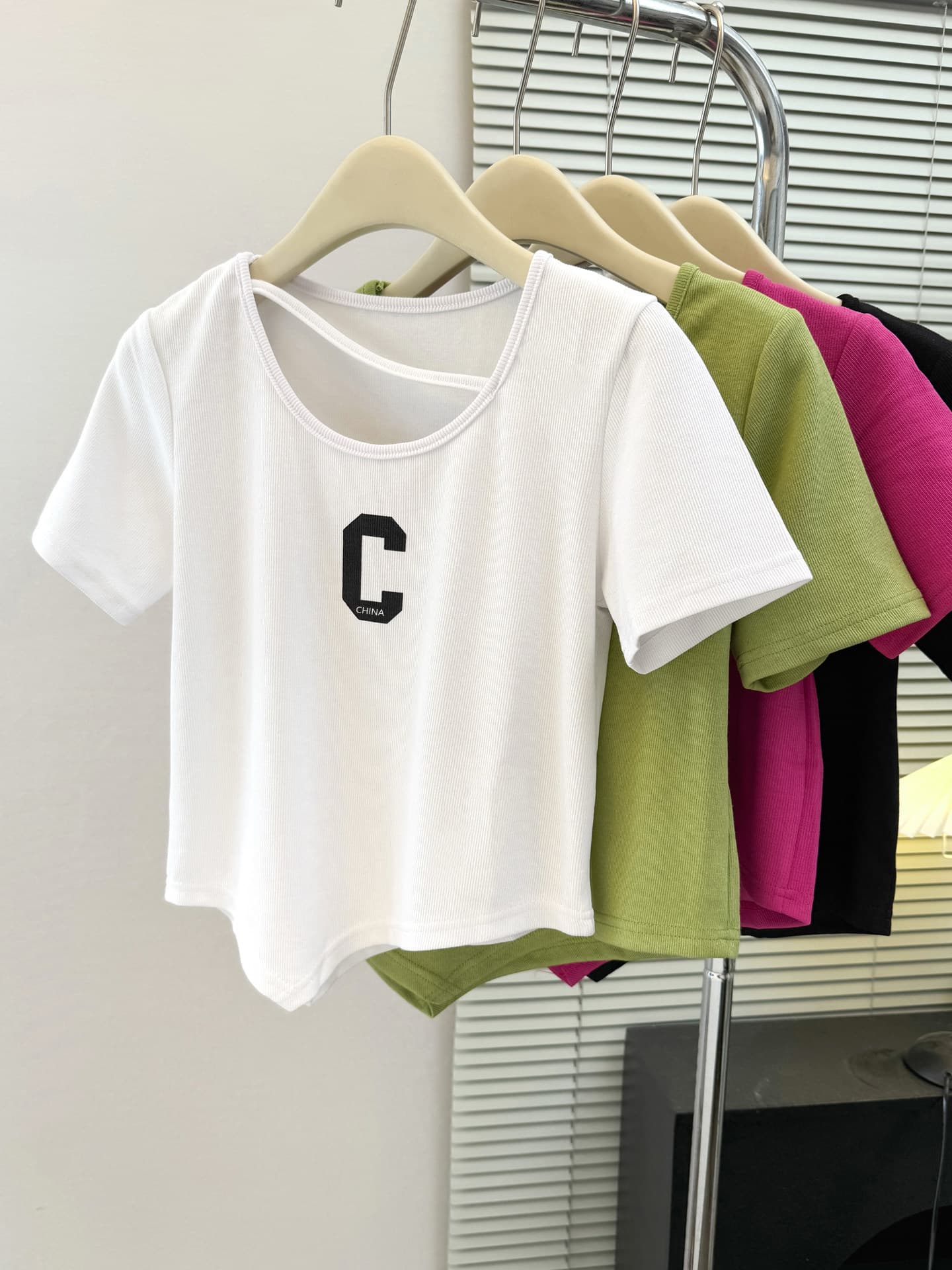 실사 chic 달콤한 매운맛 알파벳 프린트 반팔 티셔츠 여성 여름 몸매 가꾸기 한국 스타일 기본 셔츠 짧은 반쪽 소매 맨위 상세 이미지 4