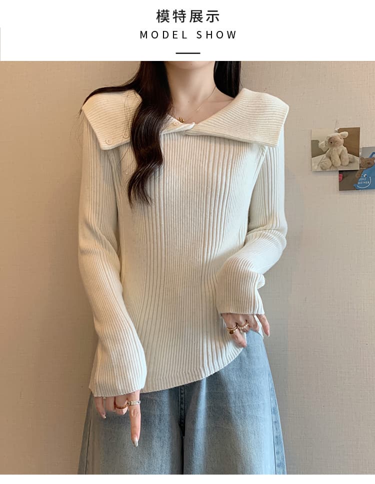 실사 빅 사이즈 여성 의류 가을과 겨울 지방 mm 한국 스타일 품격 디자인 센스 불규칙 빛나는 실광택 니트 스웨터 상세 이미지 20