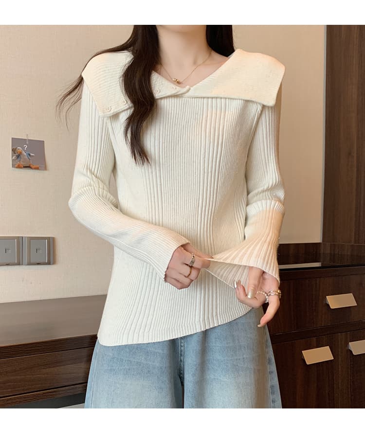 실사 빅 사이즈 여성 의류 가을과 겨울 지방 mm 한국 스타일 품격 디자인 센스 불규칙 빛나는 실광택 니트 스웨터 상세 이미지 26