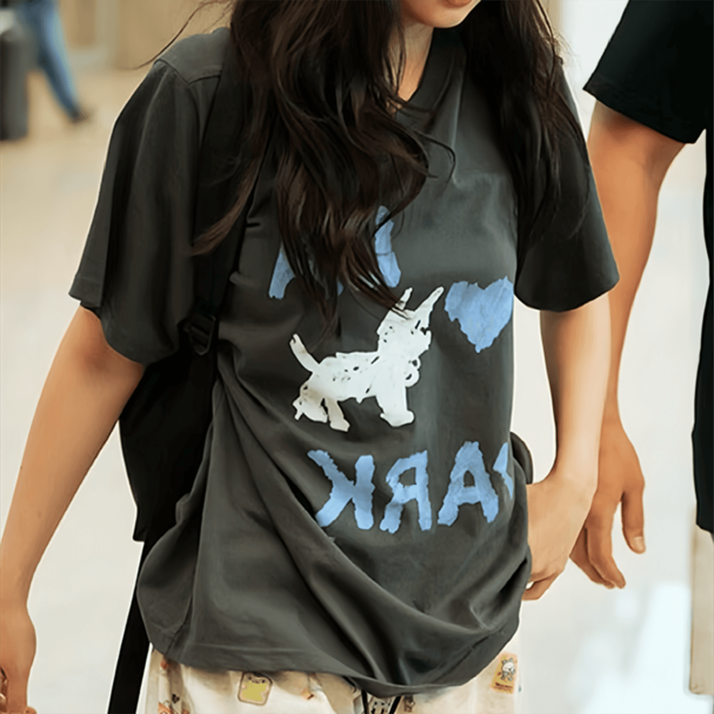 있음 선적 jennie 챕터 만약 난 같은 단락 귀여운 알파벳 강아지 프린트 반팔 티셔츠 이미지 4