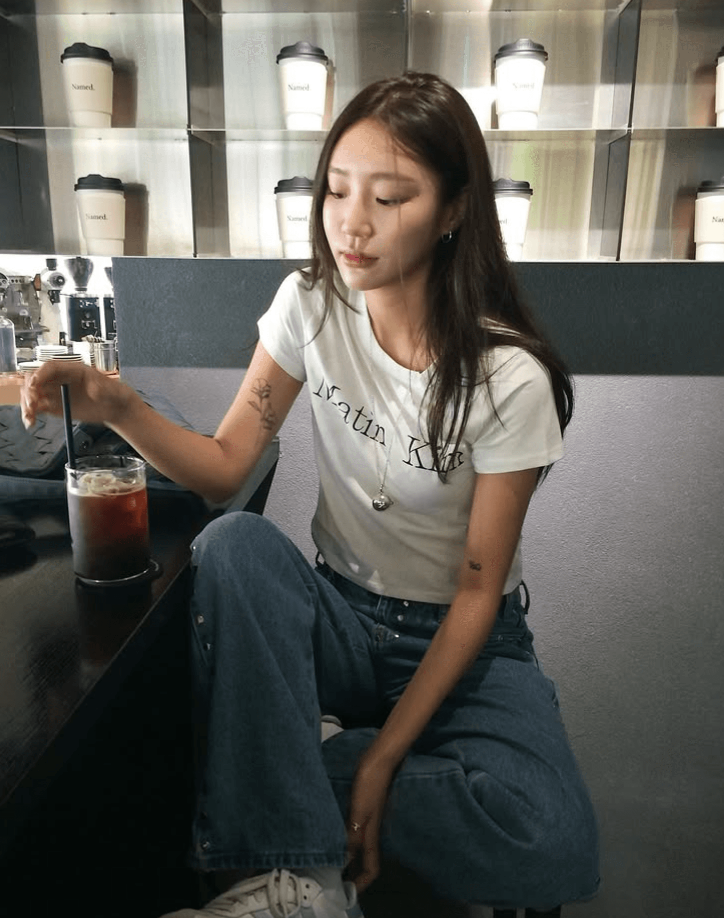 재고 있음 알파벳 프린트 쇼트 스타일 학원 스타일 반팔 티셔츠 여름 상세 이미지 2