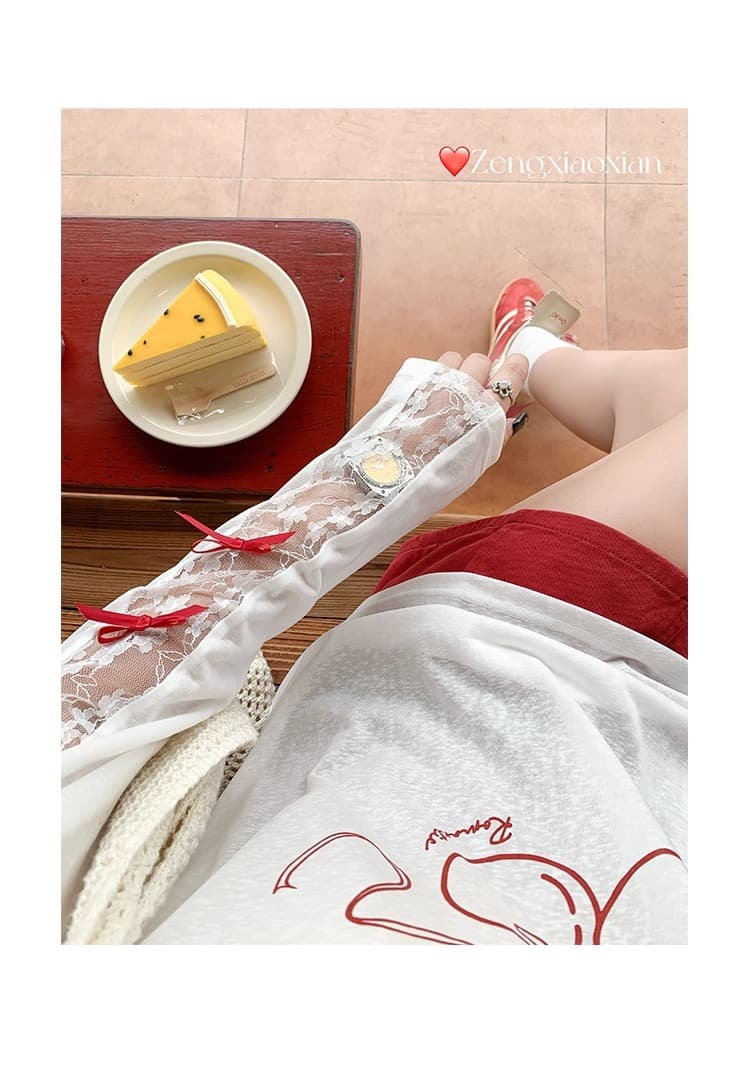 한 번 작은 짭짤한 한 부서 화이트 얇은 스타일 레이스 긴팔 자외선 차단 블라우스 여성 여름 루즈핏 느긋한 에어컨 셔츠 티셔츠 맨위 상세 이미지 8