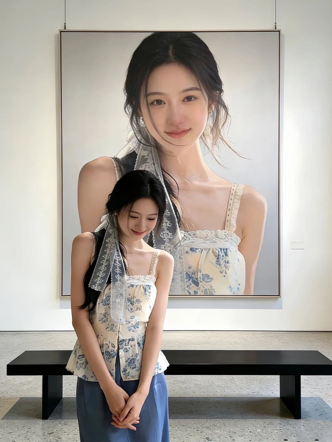 한 부서 꽃무늬 레이스 조각 캐미솔 여름 해변가 휴가 바람 허리 수축 슬림해 보이는 고유 한 아름다운 맨위 이미지 4
