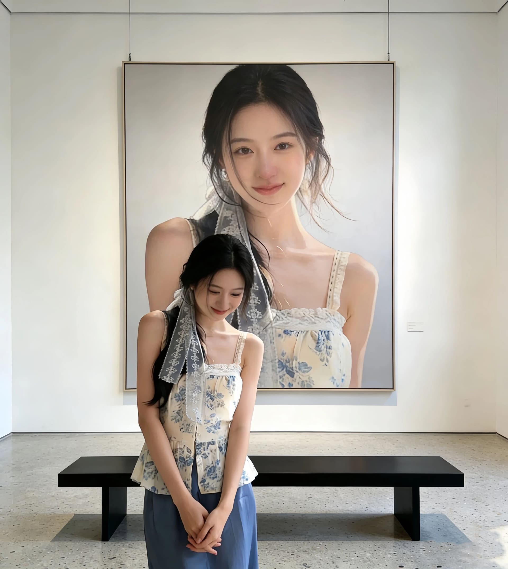 한 부서 꽃무늬 레이스 조각 캐미솔 여름 해변가 휴가 바람 허리 수축 슬림해 보이는 고유 한 아름다운 맨위 상세 이미지 7