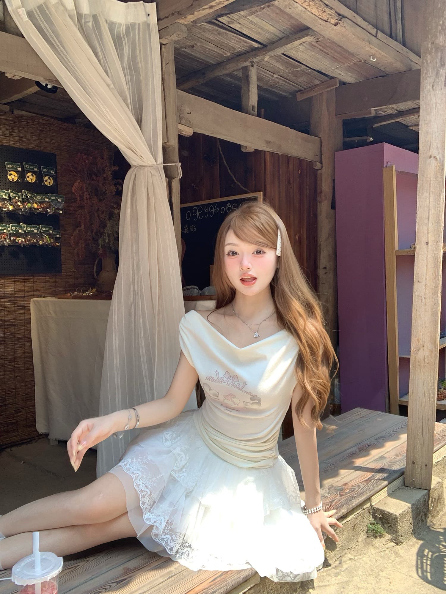 260 그램 사람들 면 작은 대중 흔들다 칼라 핫걸 프린트 반팔 여성 티셔츠 2026 새로운 여름 몸매 가꾸기 쇼트 스타일 작은 맨위 상세 이미지 31