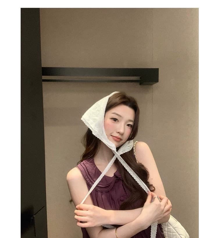 천 금빛 바람 베이비 칼라 민소매 조끼 여성 드레스 디자인 센스 보라색 루즈핏 슬림해 보이는 품격 여름 짧은 치마 상세 이미지 16