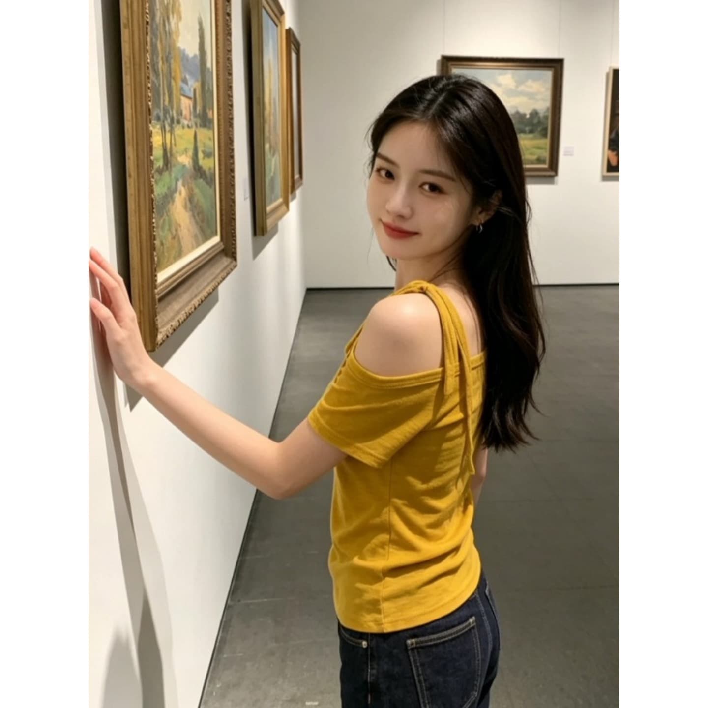 여름 새로운 슈퍼 화재 작은 대중 아니요 명중 섹션 스트랩 디자인 센스 비스듬한 어깨 의류 이미지 4