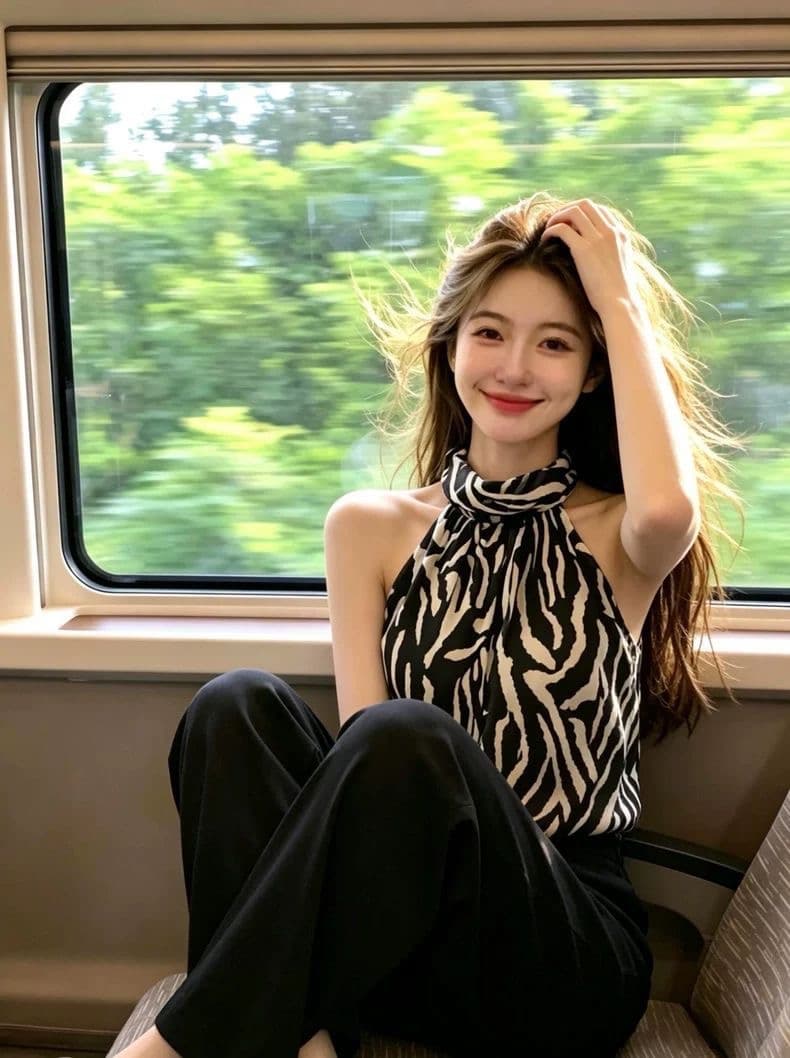 빛 요리 한 섹시함 행침 목 얼룩말 곡물 맨위 여성 여름 고급 센스 연령 감소 외국 가스 캐미솔 작은 스탠드 칼라 작은 셔츠 상세 이미지 5