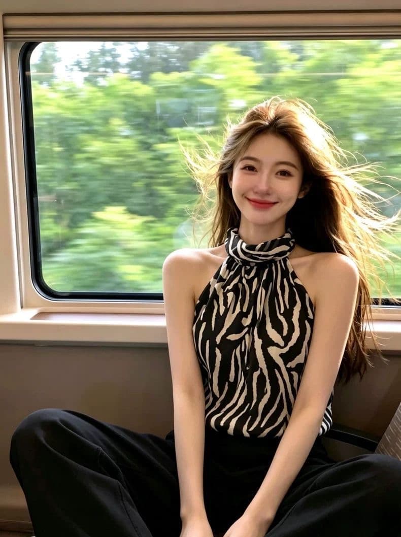 빛 요리 한 섹시함 행침 목 얼룩말 곡물 맨위 여성 여름 고급 센스 연령 감소 외국 가스 캐미솔 작은 스탠드 칼라 작은 셔츠 상세 이미지 8