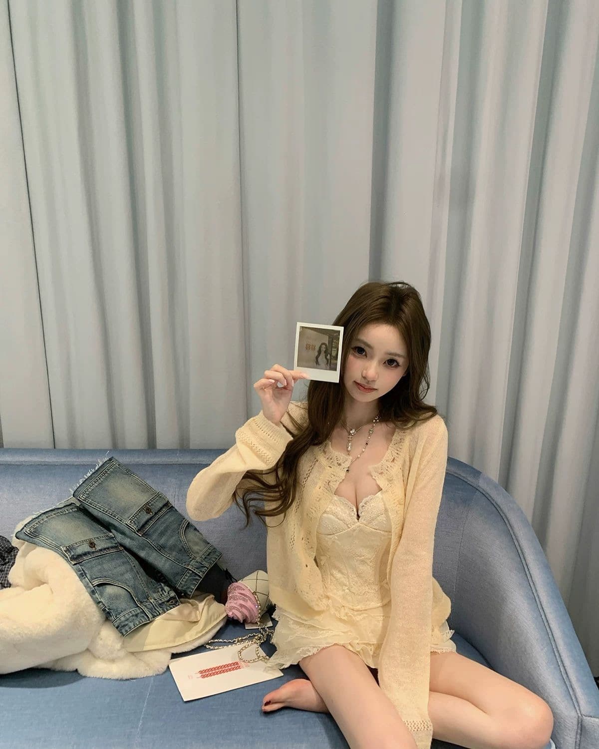 2026 봄 가을 새로운 다용도 품격 달콤한 부서 소녀 레이스 퍼프 계층의 감각 쌀 살구 색상 패치워크 반신 스커트 여성 상세 이미지 4