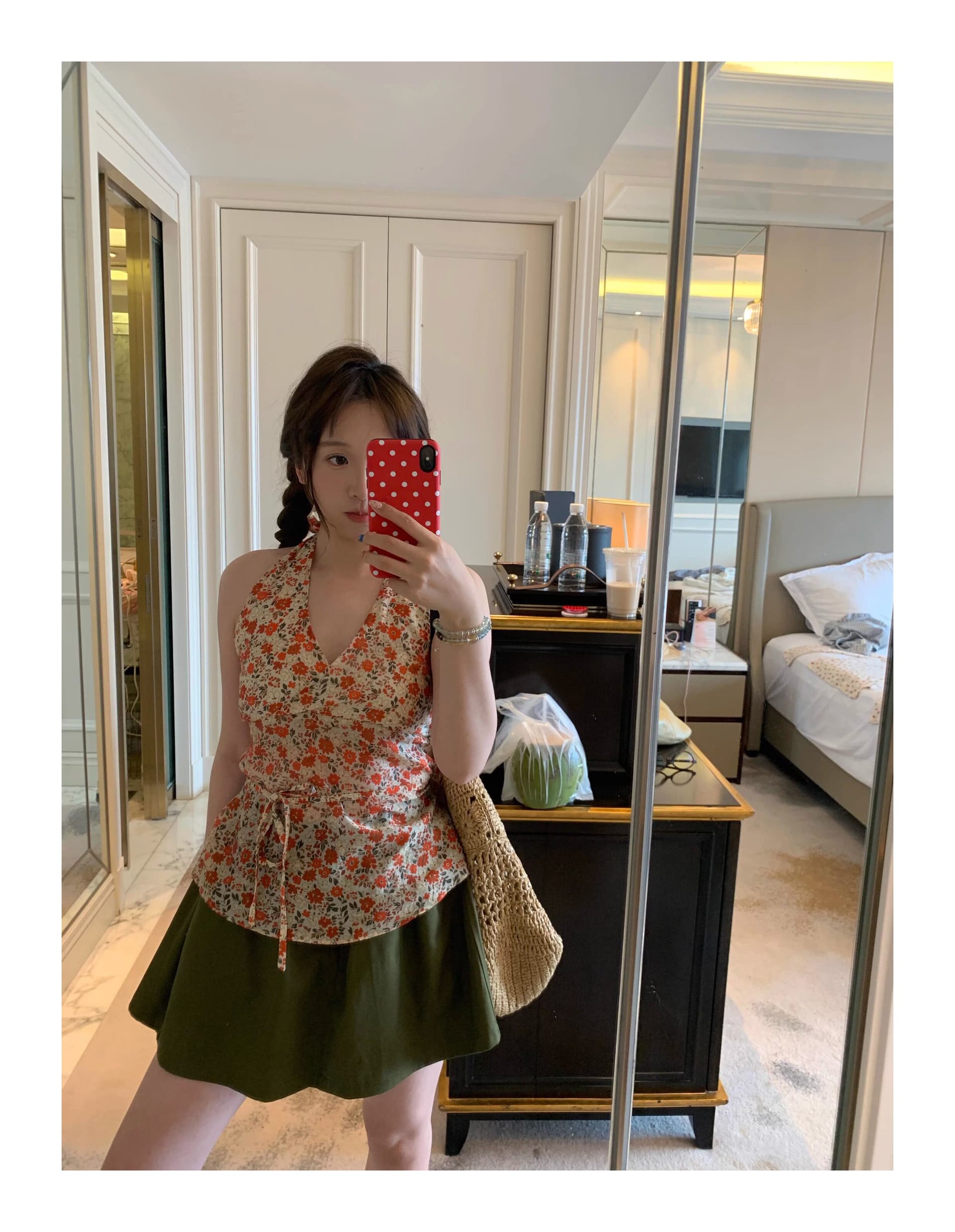 여름 새로운 핫걸 휴가 꽃무늬 슬립 슬림해 보이는 민소매 행침 목 맨위 작은 청신 외출용 순수한 욕망 바람 조끼 상세 이미지 7