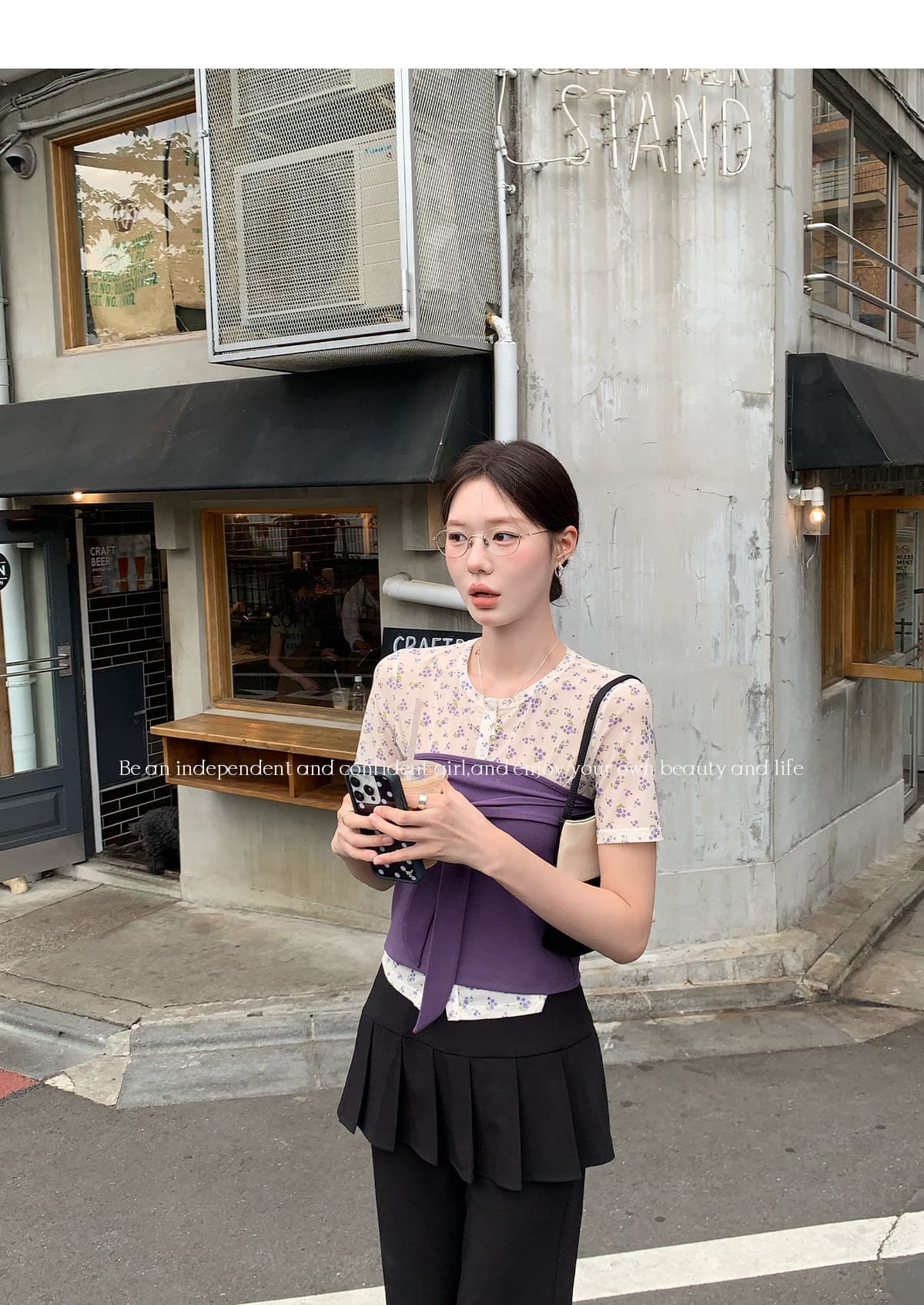한 부서 작은 원 칼라 인사이드 가져 가라. 스택 착용 단색 스트랩 튜브탑 사실 두 조각 티셔츠 여성 여름 착용 잡아라. 의류 투피스 세트 상세 이미지 15