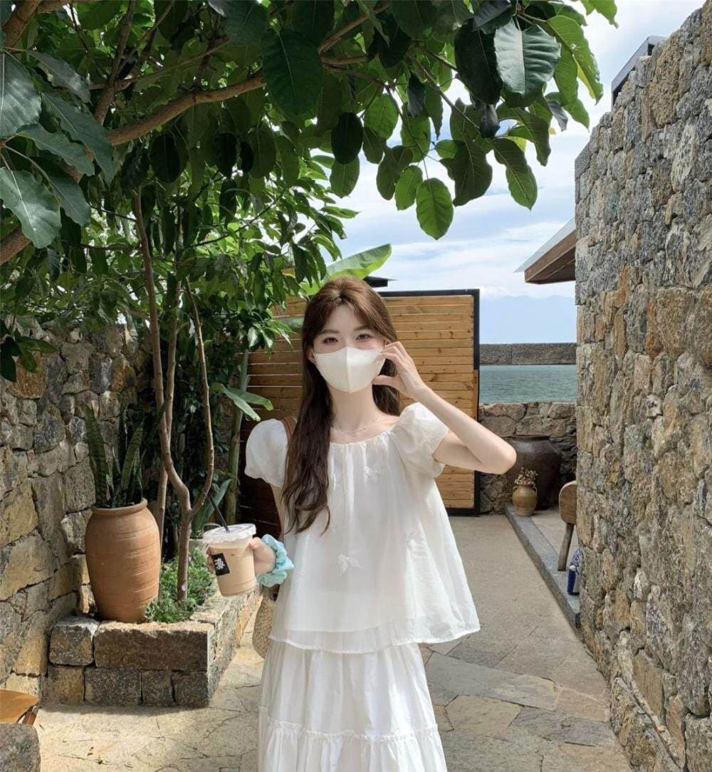 화이트 거품 소매 쉬폰 톱 여성 여름 프랑스식 인형 셔츠 쇼트 스타일 고유 한 작은 셔츠 반팔 셔츠 빅 사이즈 지방 mm 상세 이미지 18