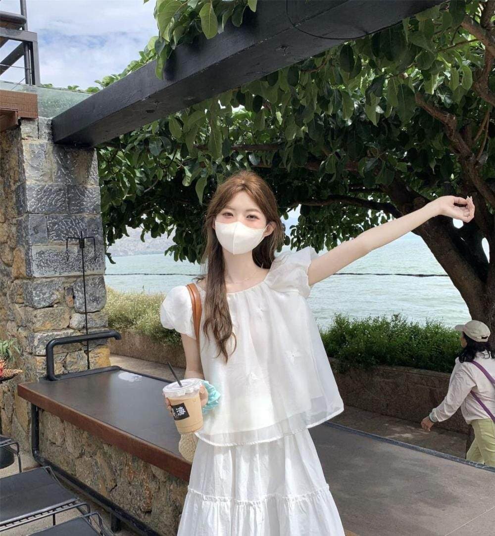 화이트 거품 소매 쉬폰 톱 여성 여름 프랑스식 인형 셔츠 쇼트 스타일 고유 한 작은 셔츠 반팔 셔츠 빅 사이즈 지방 mm 상세 이미지 20