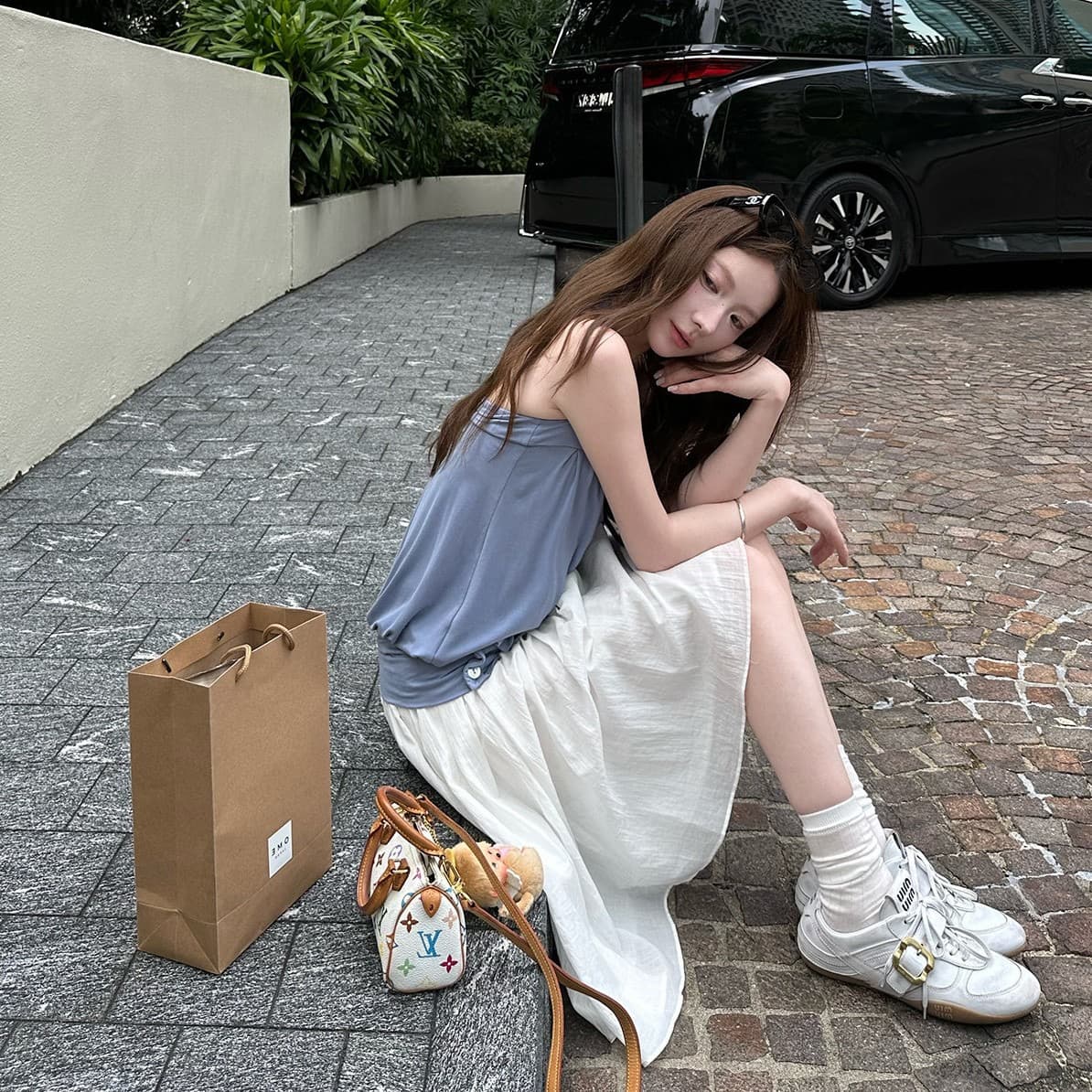 사람들 면 행침 목 튜브탑 캐미솔 여름 새로운 계절 디자인 센스 꽃밭 민소매 외출용 작은 대중 쇼트 스타일 맨위 상세 이미지 7