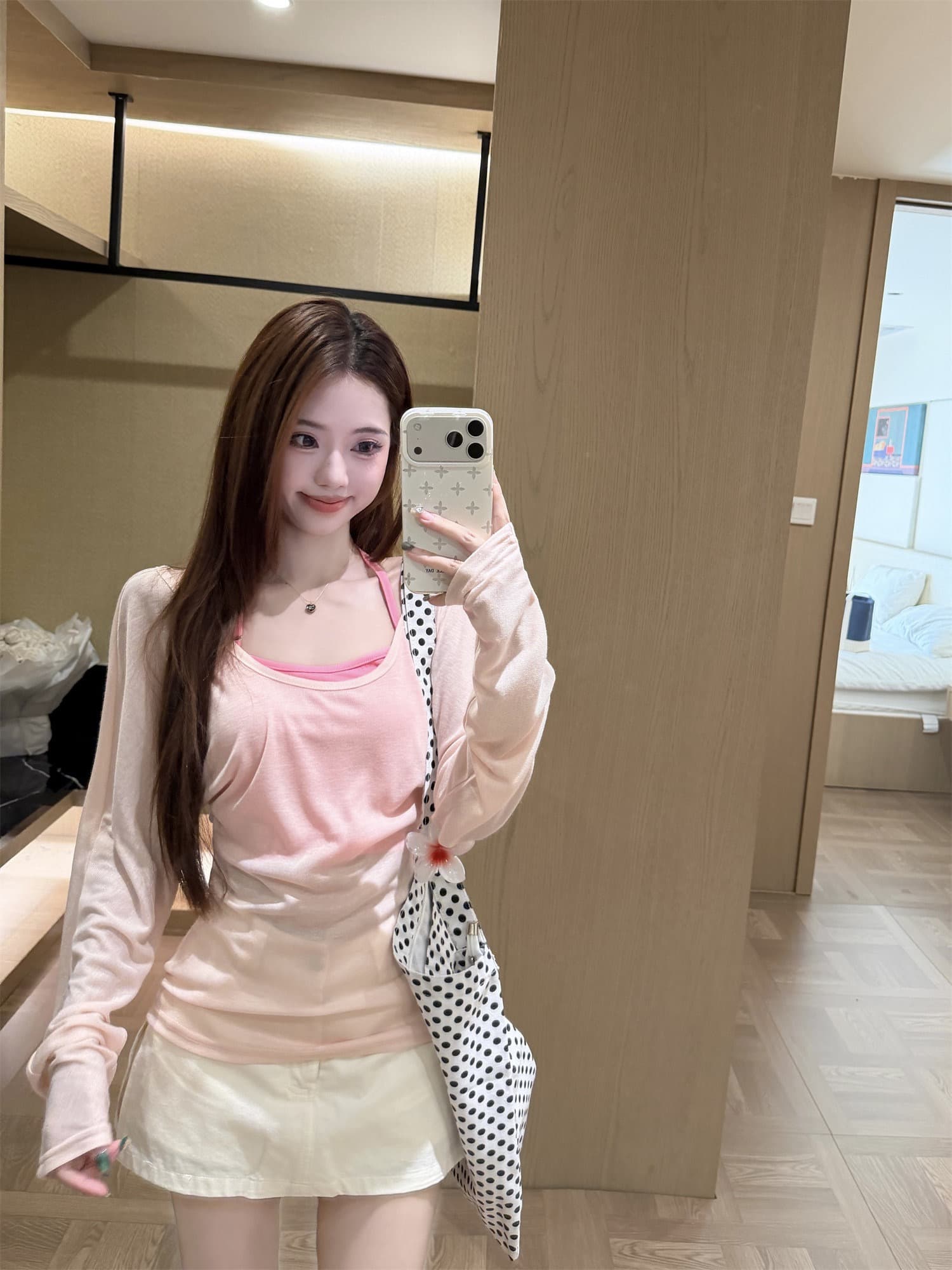 순수한 욕망 바람 마이크로 ~을 통해 얇은 스타일 자외선 차단 긴팔 티셔츠 여성 여름 몸매 가꾸기 허리 수축 슬림해 보이는 블라우스 연령 감소 핑크색 맨위 상세 이미지 11