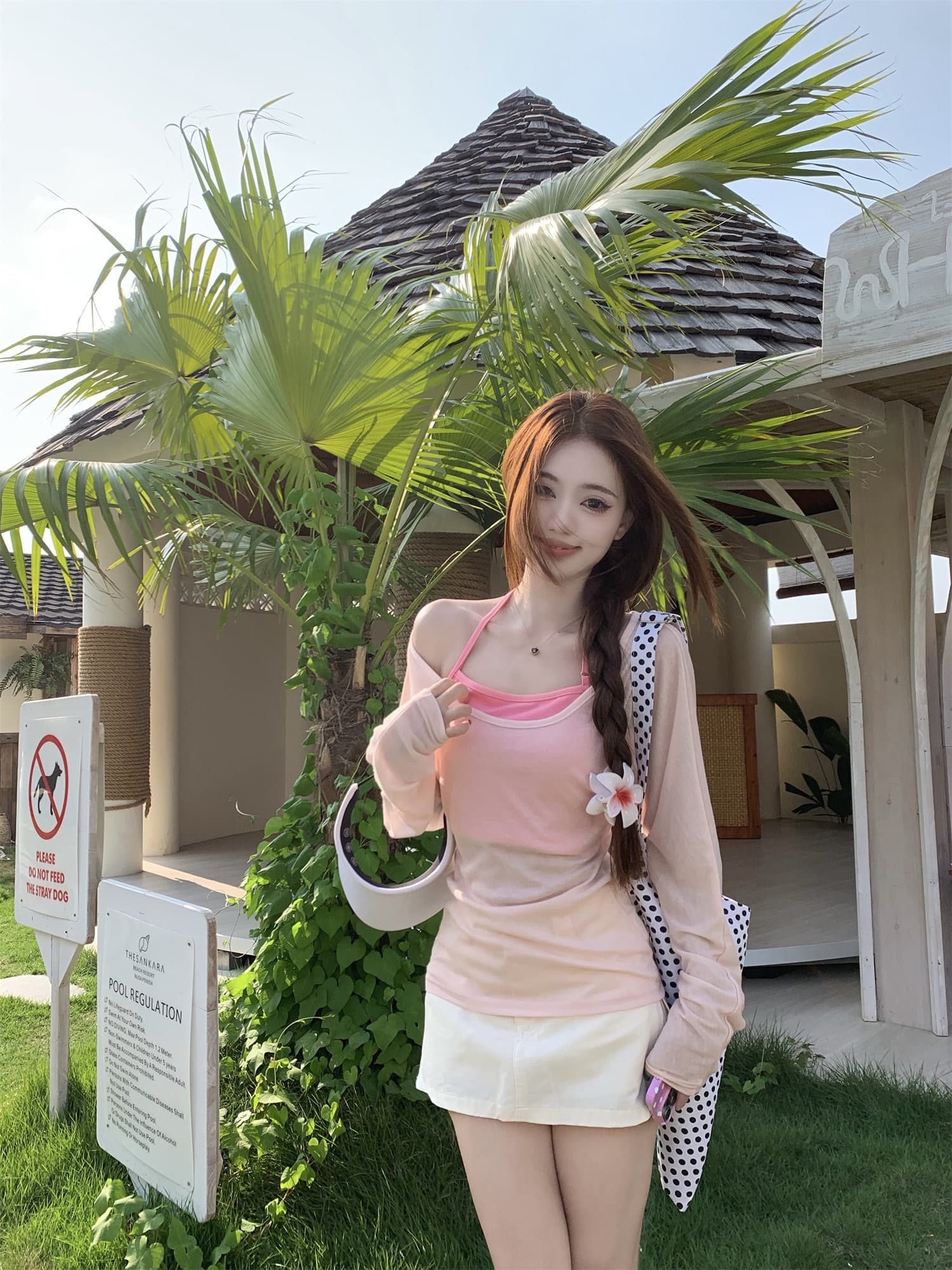 순수한 욕망 바람 마이크로 ~을 통해 얇은 스타일 자외선 차단 긴팔 티셔츠 여성 여름 몸매 가꾸기 허리 수축 슬림해 보이는 블라우스 연령 감소 핑크색 맨위 상세 이미지 16