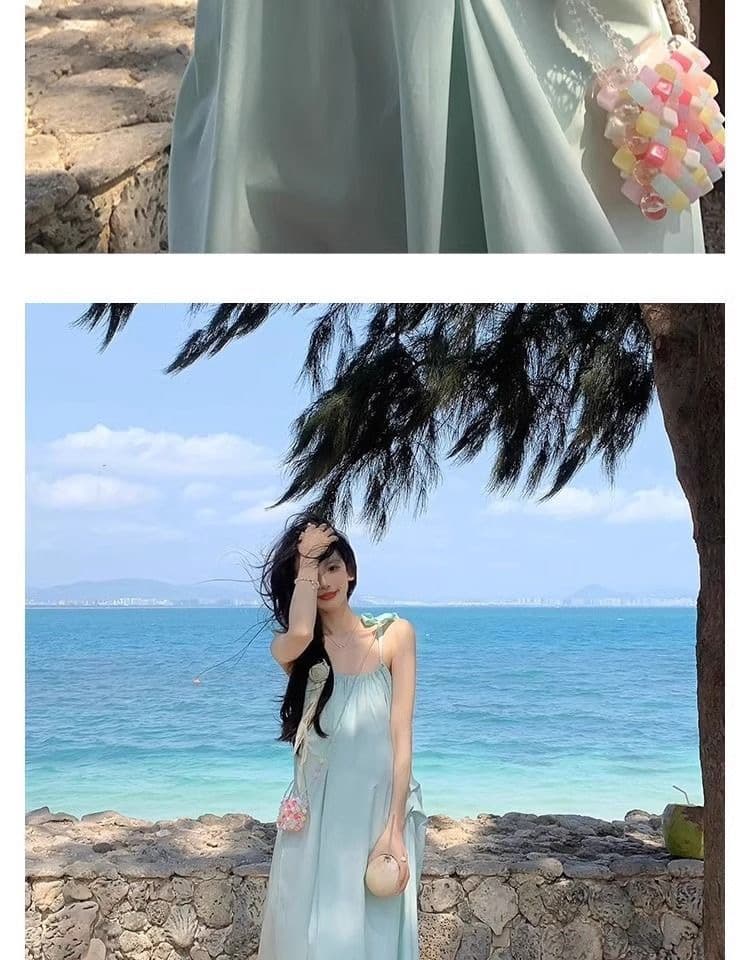 부드러운 바람 슬립 여성 드레스 여름 새로운 고급 센스 달콤함 차가운 센스 품격 다용도 중간 길이 치마 상세 이미지 3