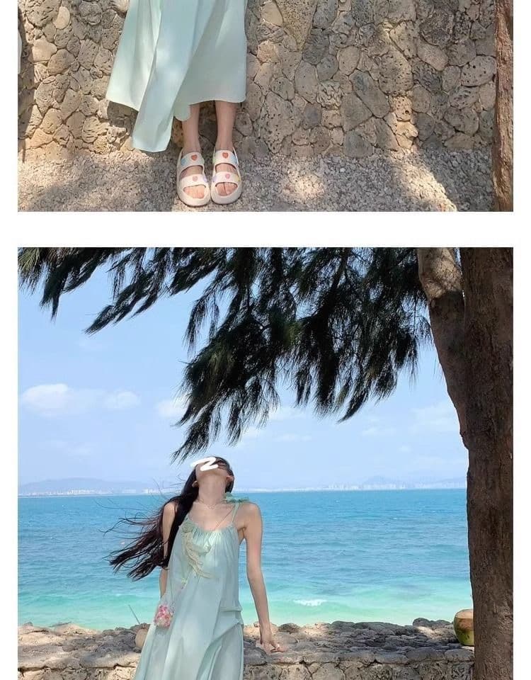 부드러운 바람 슬립 여성 드레스 여름 새로운 고급 센스 달콤함 차가운 센스 품격 다용도 중간 길이 치마 상세 이미지 9
