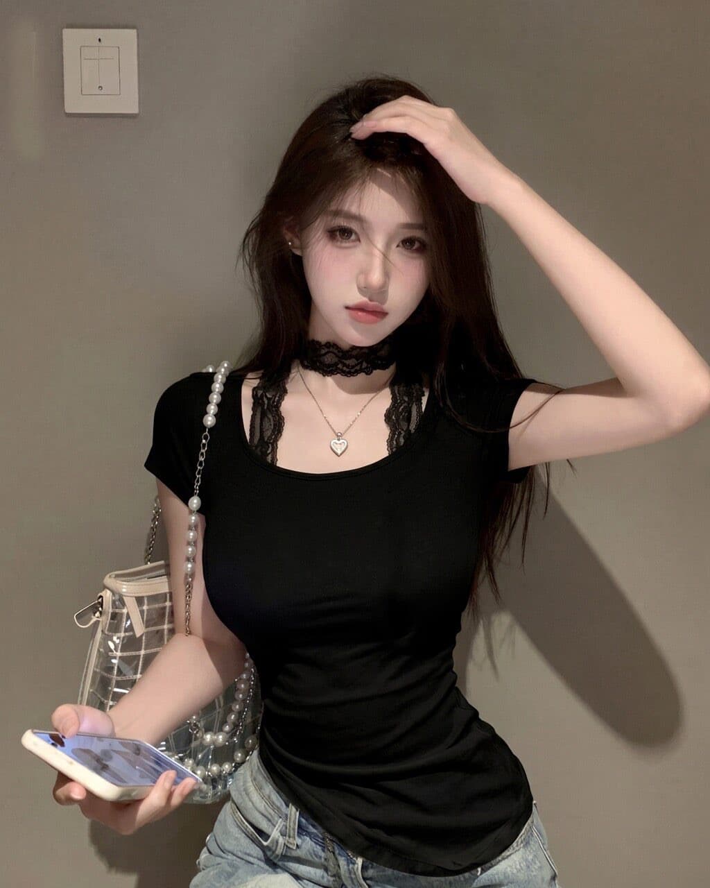 행침 목 레이스 디자인 센스 화이트 반팔 티셔츠 여성 불규칙 핫걸 바람 슬림해 보이는 다용도 레이스업 몸매 가꾸기 맨위 상세 이미지 10