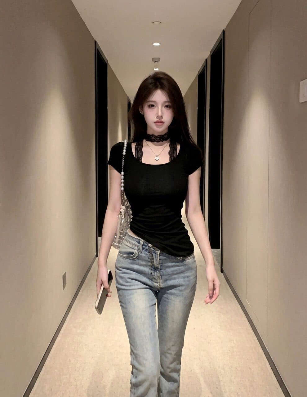 행침 목 레이스 디자인 센스 화이트 반팔 티셔츠 여성 불규칙 핫걸 바람 슬림해 보이는 다용도 레이스업 몸매 가꾸기 맨위 상세 이미지 11