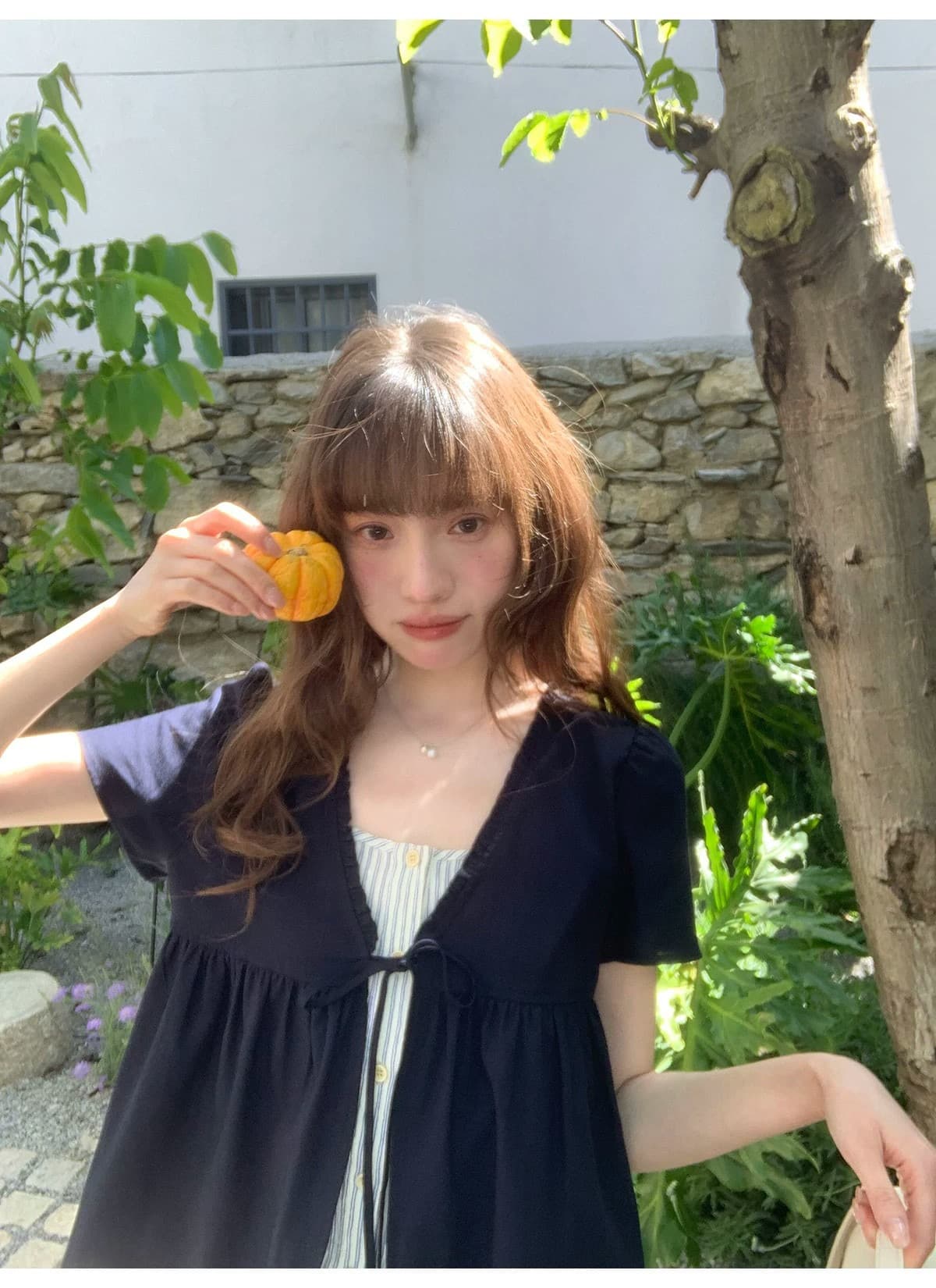 원본 품질 페이크 레이어드 패치워크 반팔 여성 셔츠 여름 새로운 프릴 스트랩 작은 셔츠 디자인 센스 맨위 상세 이미지 8
