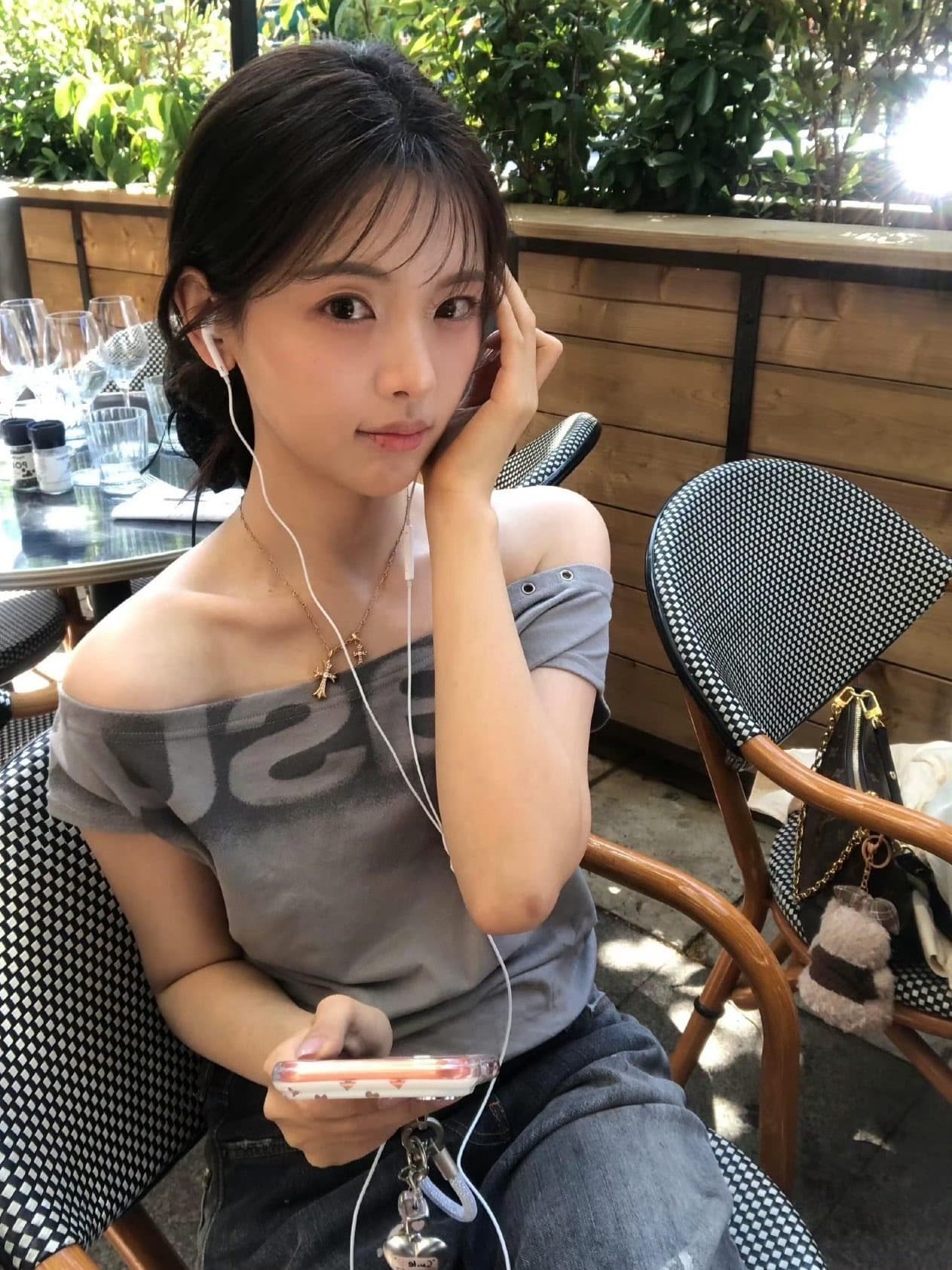 양모 오프숄더 프린트 홀치기 염색 작은 대중 허리 수축 반팔 티셔츠 여성 여름 새로운 핫걸 쇼트 스타일 슬림해 보이는 맨위 이미지 2