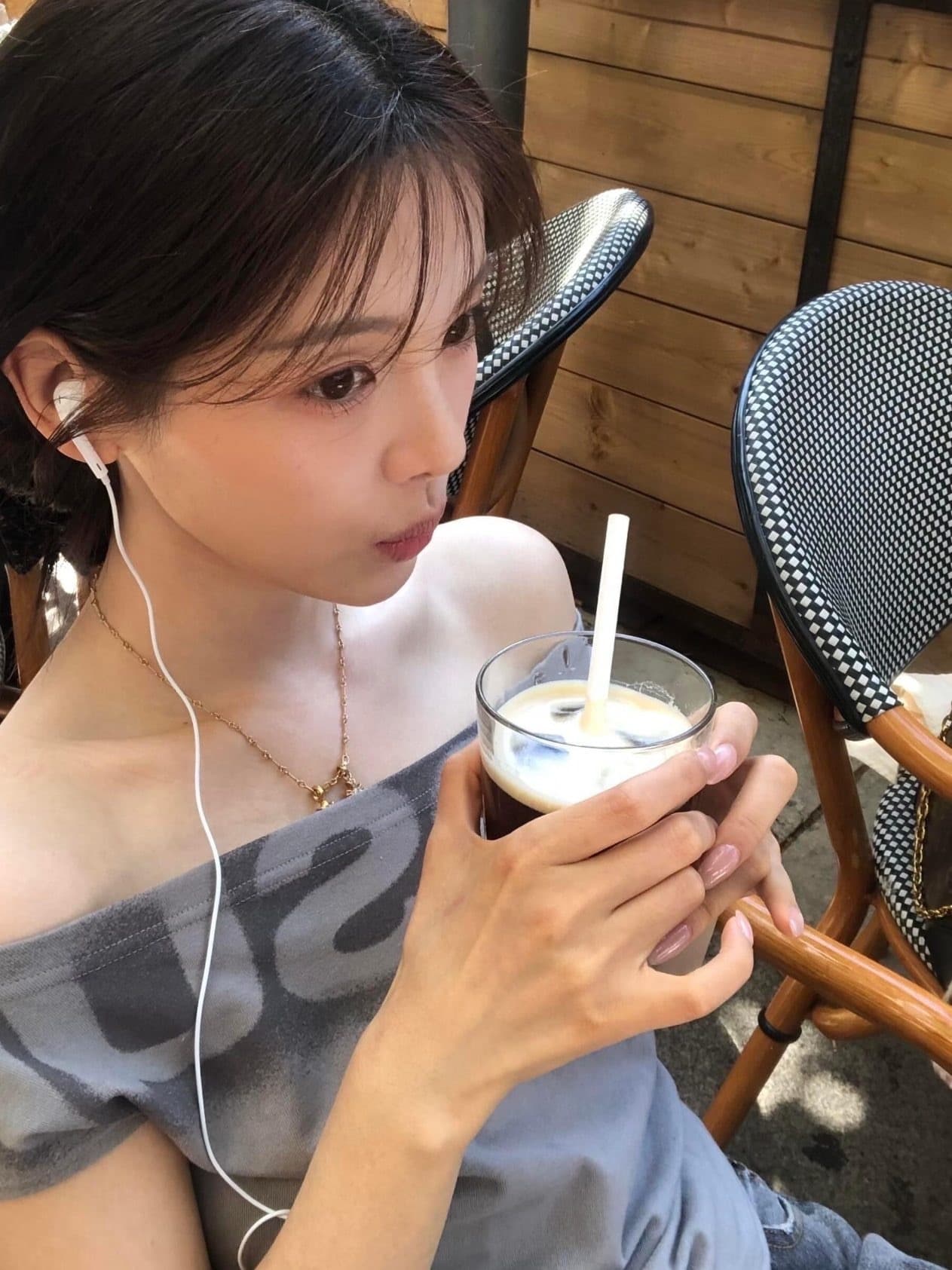 양모 오프숄더 프린트 홀치기 염색 작은 대중 허리 수축 반팔 티셔츠 여성 여름 새로운 핫걸 쇼트 스타일 슬림해 보이는 맨위 상세 이미지 7